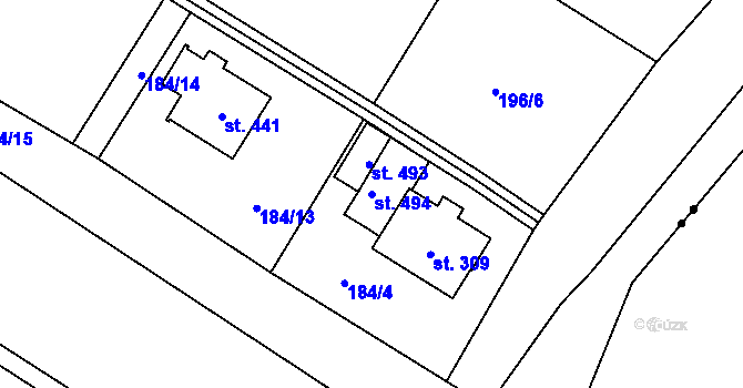 Parcela st. 494 v KÚ Mašov u Turnova, Katastrální mapa