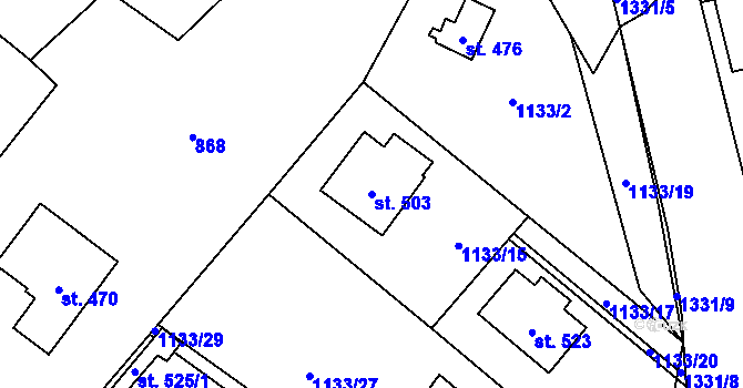 Parcela st. 503 v KÚ Mašov u Turnova, Katastrální mapa