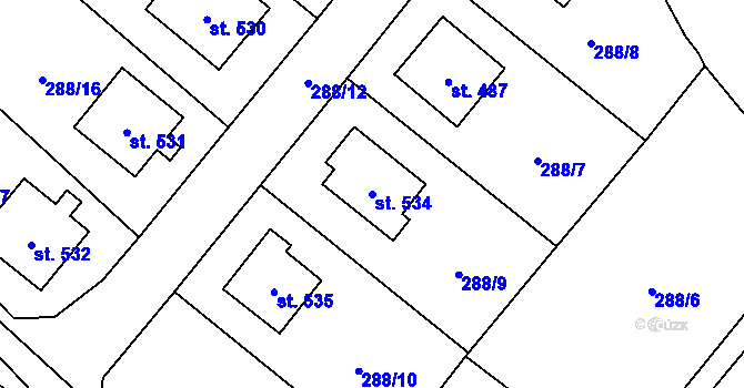Parcela st. 534 v KÚ Mašov u Turnova, Katastrální mapa