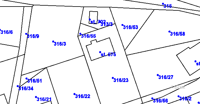 Parcela st. 575 v KÚ Mašov u Turnova, Katastrální mapa