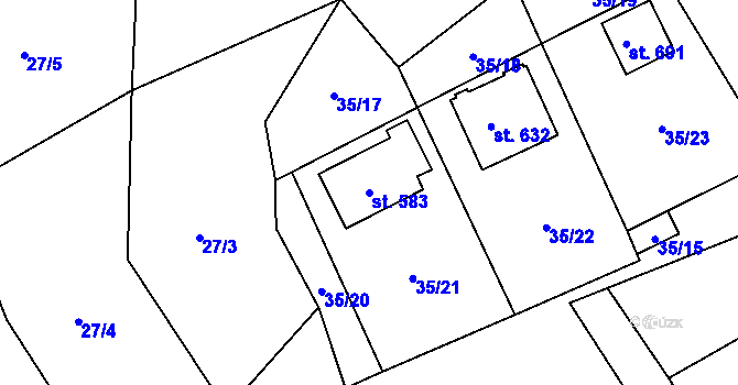 Parcela st. 583 v KÚ Mašov u Turnova, Katastrální mapa
