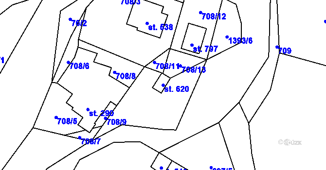 Parcela st. 620 v KÚ Mašov u Turnova, Katastrální mapa