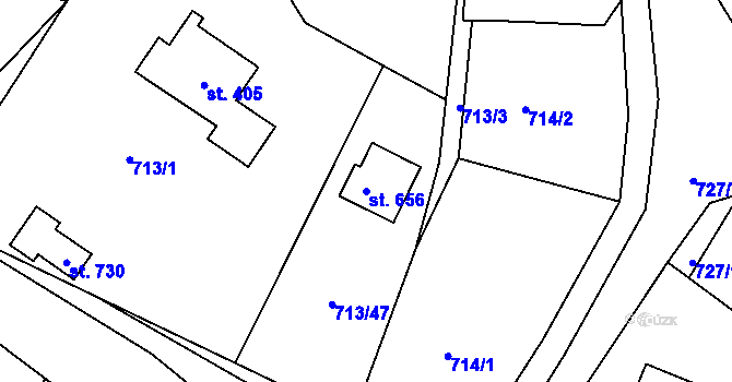 Parcela st. 656 v KÚ Mašov u Turnova, Katastrální mapa