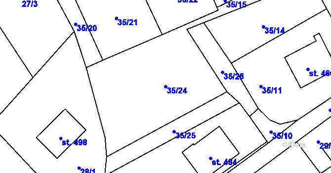 Parcela st. 35/24 v KÚ Mašov u Turnova, Katastrální mapa