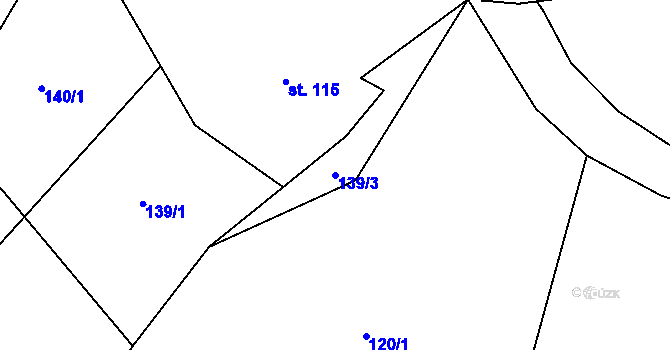 Parcela st. 139/3 v KÚ Mašov u Turnova, Katastrální mapa