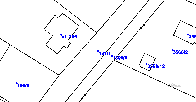 Parcela st. 181/1 v KÚ Mašov u Turnova, Katastrální mapa