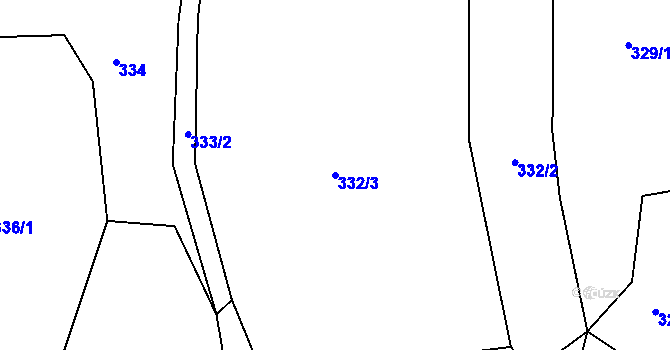 Parcela st. 332/3 v KÚ Mašov u Turnova, Katastrální mapa
