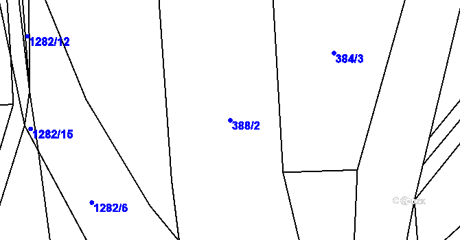 Parcela st. 388/2 v KÚ Mašov u Turnova, Katastrální mapa