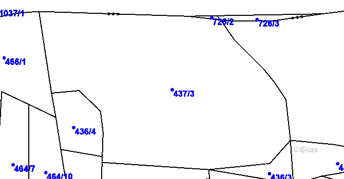 Parcela st. 437/3 v KÚ Mašov u Turnova, Katastrální mapa