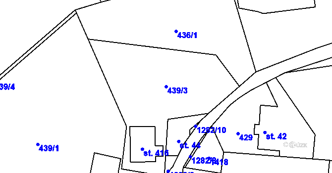 Parcela st. 439/3 v KÚ Mašov u Turnova, Katastrální mapa