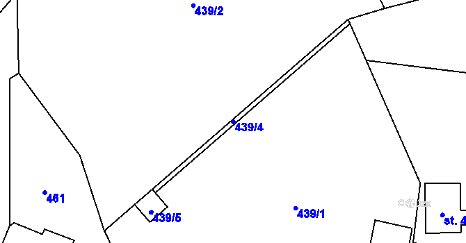 Parcela st. 439/4 v KÚ Mašov u Turnova, Katastrální mapa