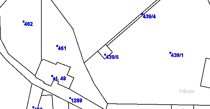 Parcela st. 439/5 v KÚ Mašov u Turnova, Katastrální mapa