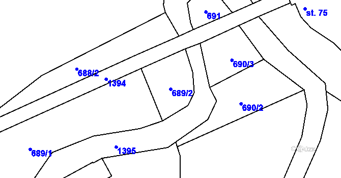 Parcela st. 689/2 v KÚ Mašov u Turnova, Katastrální mapa