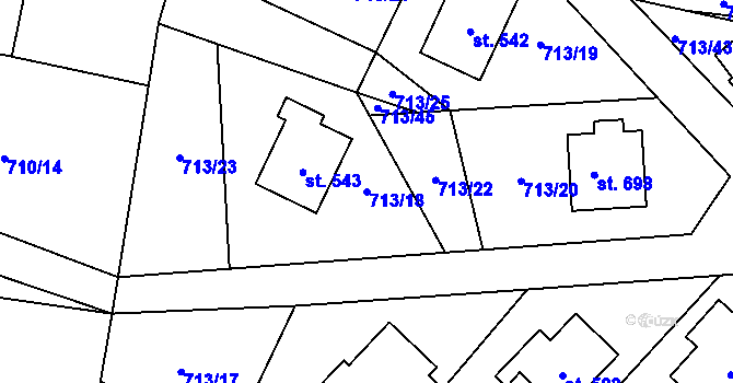 Parcela st. 713/18 v KÚ Mašov u Turnova, Katastrální mapa
