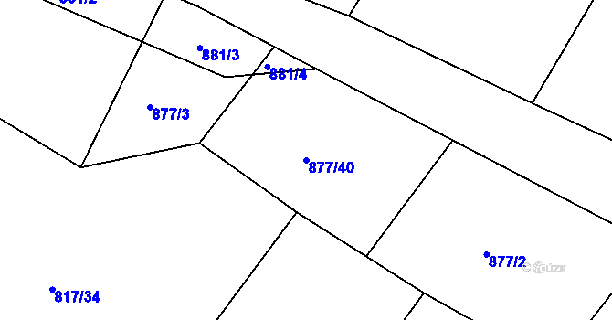 Parcela st. 877/40 v KÚ Mašov u Turnova, Katastrální mapa