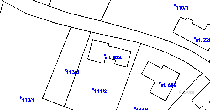 Parcela st. 684 v KÚ Mašov u Turnova, Katastrální mapa