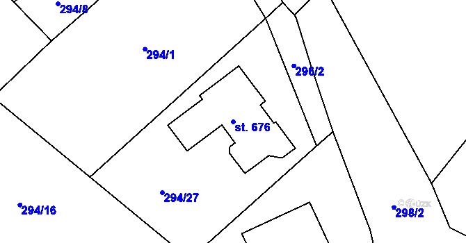 Parcela st. 676 v KÚ Mašov u Turnova, Katastrální mapa
