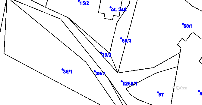 Parcela st. 39/3 v KÚ Mašov u Turnova, Katastrální mapa