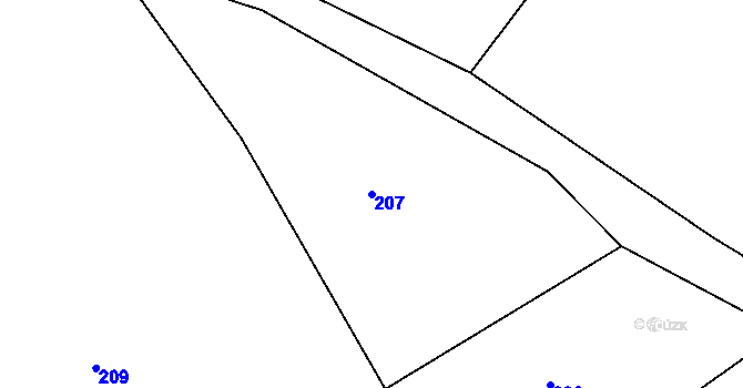 Parcela st. 207 v KÚ Mašov u Turnova, Katastrální mapa
