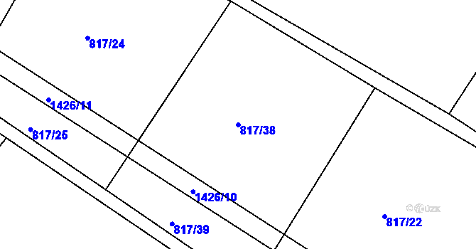 Parcela st. 817/38 v KÚ Mašov u Turnova, Katastrální mapa