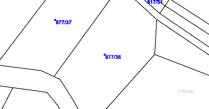 Parcela st. 877/36 v KÚ Mašov u Turnova, Katastrální mapa