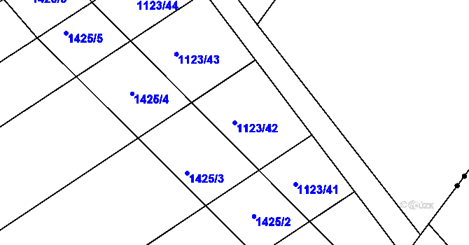 Parcela st. 1123/42 v KÚ Mašov u Turnova, Katastrální mapa