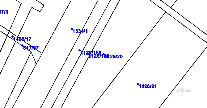 Parcela st. 1126/20 v KÚ Mašov u Turnova, Katastrální mapa