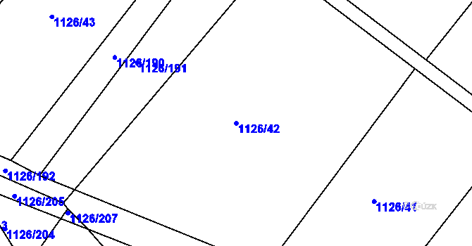 Parcela st. 1126/42 v KÚ Mašov u Turnova, Katastrální mapa