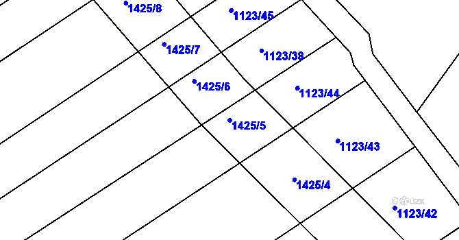 Parcela st. 1425/5 v KÚ Mašov u Turnova, Katastrální mapa