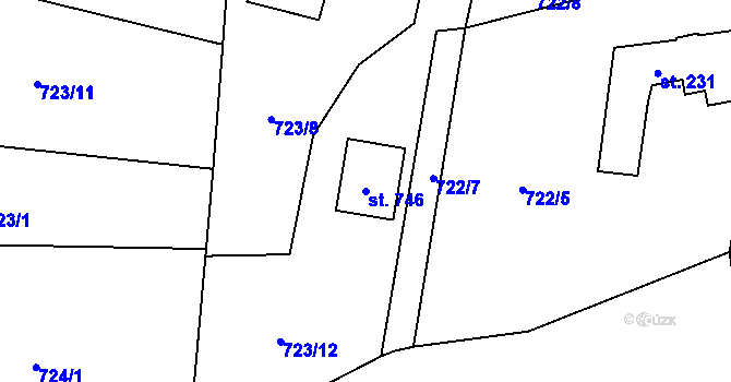 Parcela st. 746 v KÚ Mašov u Turnova, Katastrální mapa