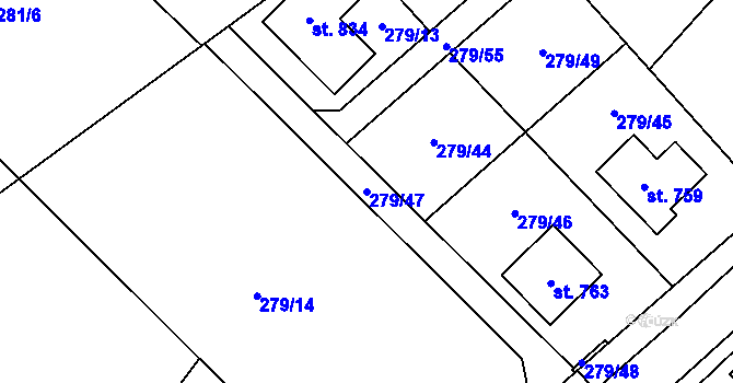 Parcela st. 279/47 v KÚ Mašov u Turnova, Katastrální mapa