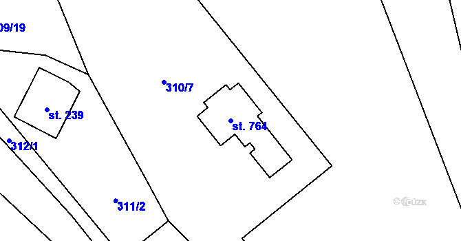 Parcela st. 764 v KÚ Mašov u Turnova, Katastrální mapa