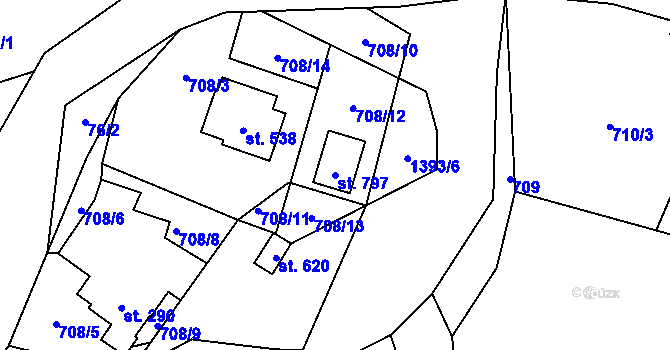 Parcela st. 797 v KÚ Mašov u Turnova, Katastrální mapa