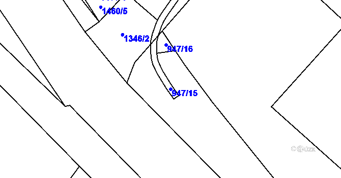 Parcela st. 947/15 v KÚ Mašov u Turnova, Katastrální mapa