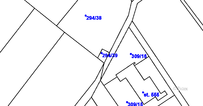 Parcela st. 294/39 v KÚ Mašov u Turnova, Katastrální mapa