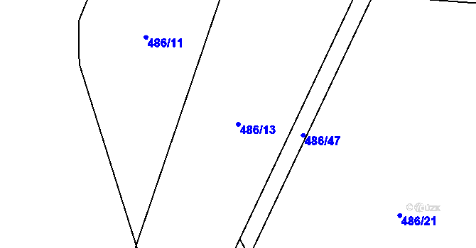 Parcela st. 486/13 v KÚ Turov nad Loučnou, Katastrální mapa