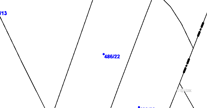 Parcela st. 486/22 v KÚ Turov nad Loučnou, Katastrální mapa
