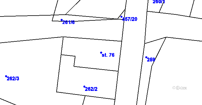Parcela st. 76 v KÚ Turov nad Loučnou, Katastrální mapa