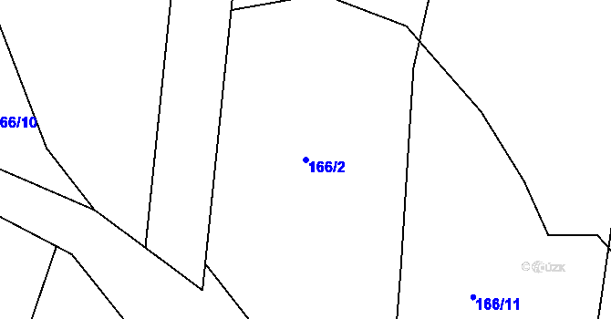Parcela st. 166/2 v KÚ Turov nad Loučnou, Katastrální mapa
