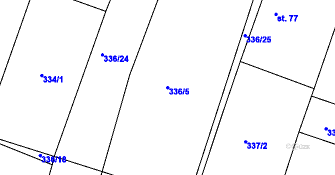 Parcela st. 336/5 v KÚ Turov nad Loučnou, Katastrální mapa