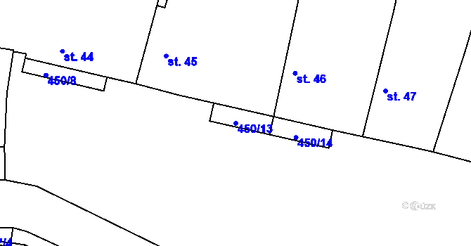 Parcela st. 450/13 v KÚ Turov nad Loučnou, Katastrální mapa