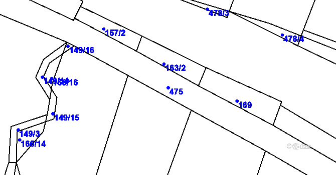 Parcela st. 475 v KÚ Turov nad Loučnou, Katastrální mapa