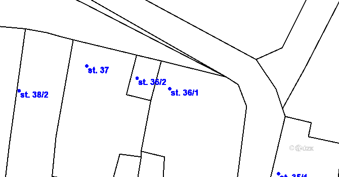 Parcela st. 36/1 v KÚ Turov nad Loučnou, Katastrální mapa