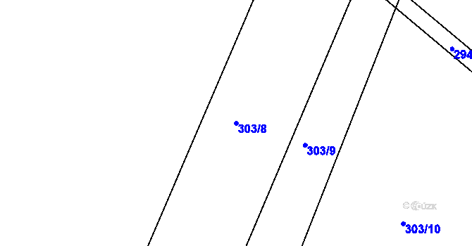 Parcela st. 303/8 v KÚ Turov nad Loučnou, Katastrální mapa