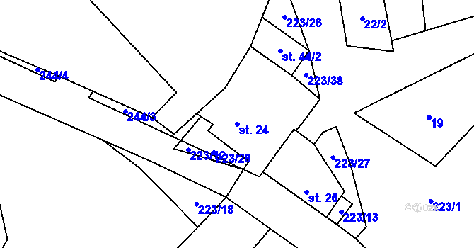 Parcela st. 24 v KÚ Turovka, Katastrální mapa