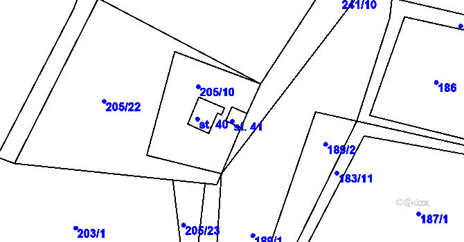 Parcela st. 41 v KÚ Turovka, Katastrální mapa
