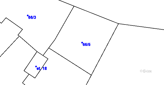 Parcela st. 66/5 v KÚ Turovka, Katastrální mapa