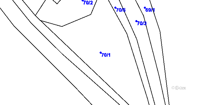 Parcela st. 70/1 v KÚ Turovka, Katastrální mapa