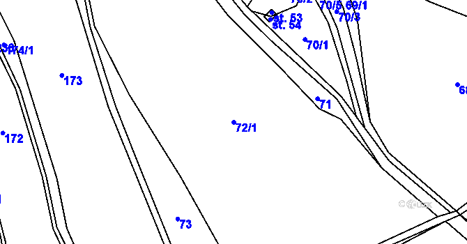 Parcela st. 72/1 v KÚ Turovka, Katastrální mapa