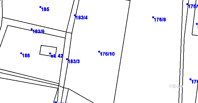 Parcela st. 176/10 v KÚ Turovka, Katastrální mapa